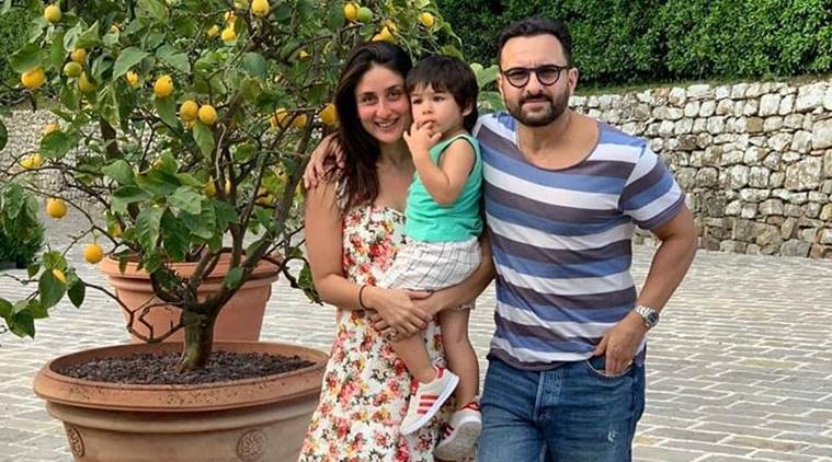 Kareena Kapoor with Saif Ali Khan and Taimur Ali Khan