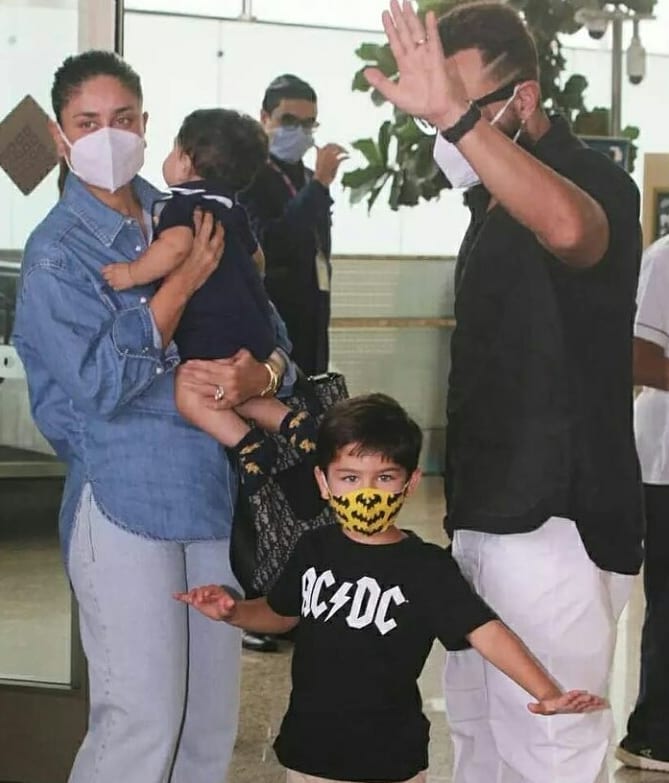 Kareena-Saif spotted with Jehangir and Taimur at Mumbai airport - Woman's era