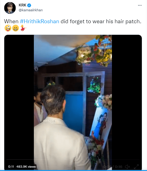 KRK trolls Hrithik Roshan for his bald patch in viral video netizens hit  back saying Jail Jake bhi saram nehi ayi  People News  Zee News