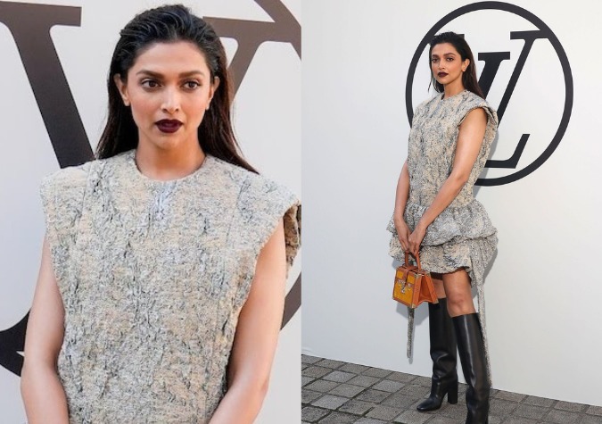 In An Exaggerated Mini Dress, High Boots And Dark Lips, Deepika