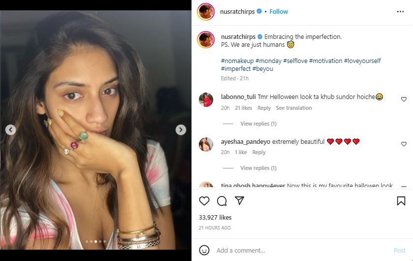 Nusrat Jahan Shared Pictures Without Makeup And Said, 