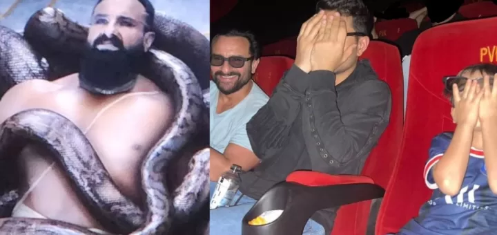 Saif Ali Khan's Sons, Taimur-Ibrahim Hide Faces While Watching 'Adipurush'; User Says' Baap Ki Buri Acting Ka Sadma'