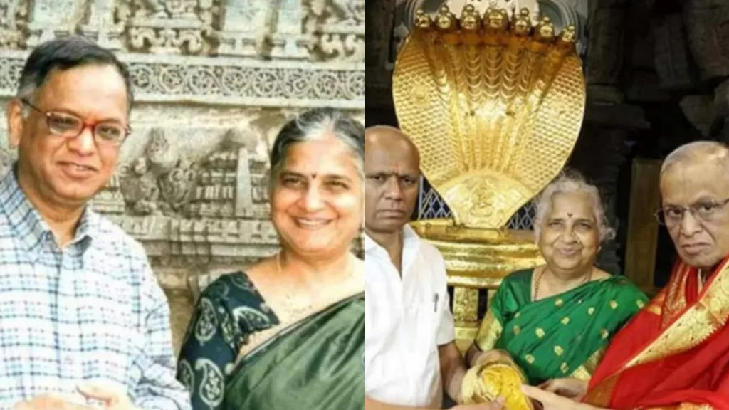 Infosys Founder Narayana Murthy And Wife Sudha Murthy Donate Gold Items Worth Rs. 1.50 Crore To Temple!