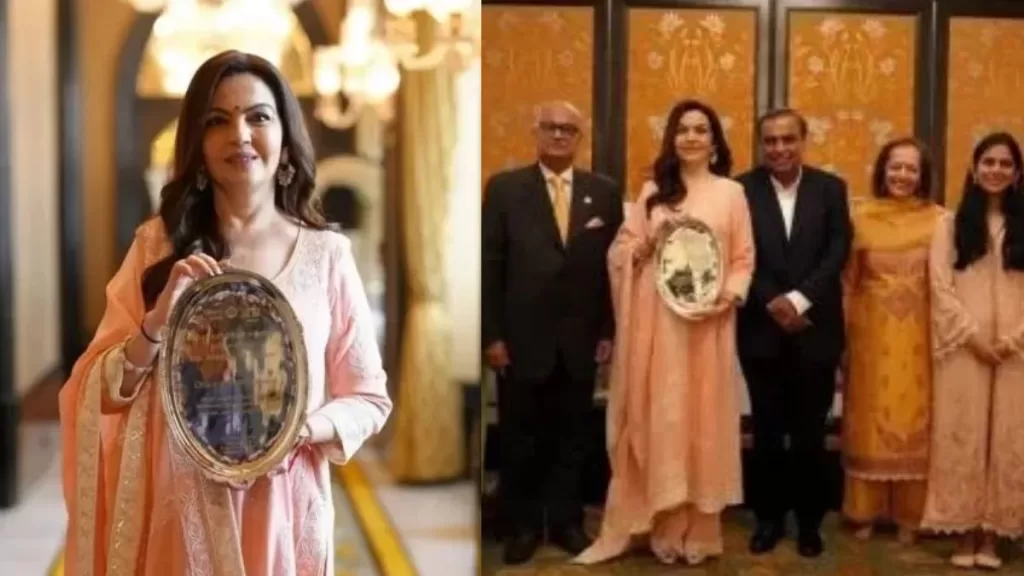 Nita Ambani Receives The Citizen Of Mumbai Award 2023-24; Mukesh, Isha And Radhika Support Her!