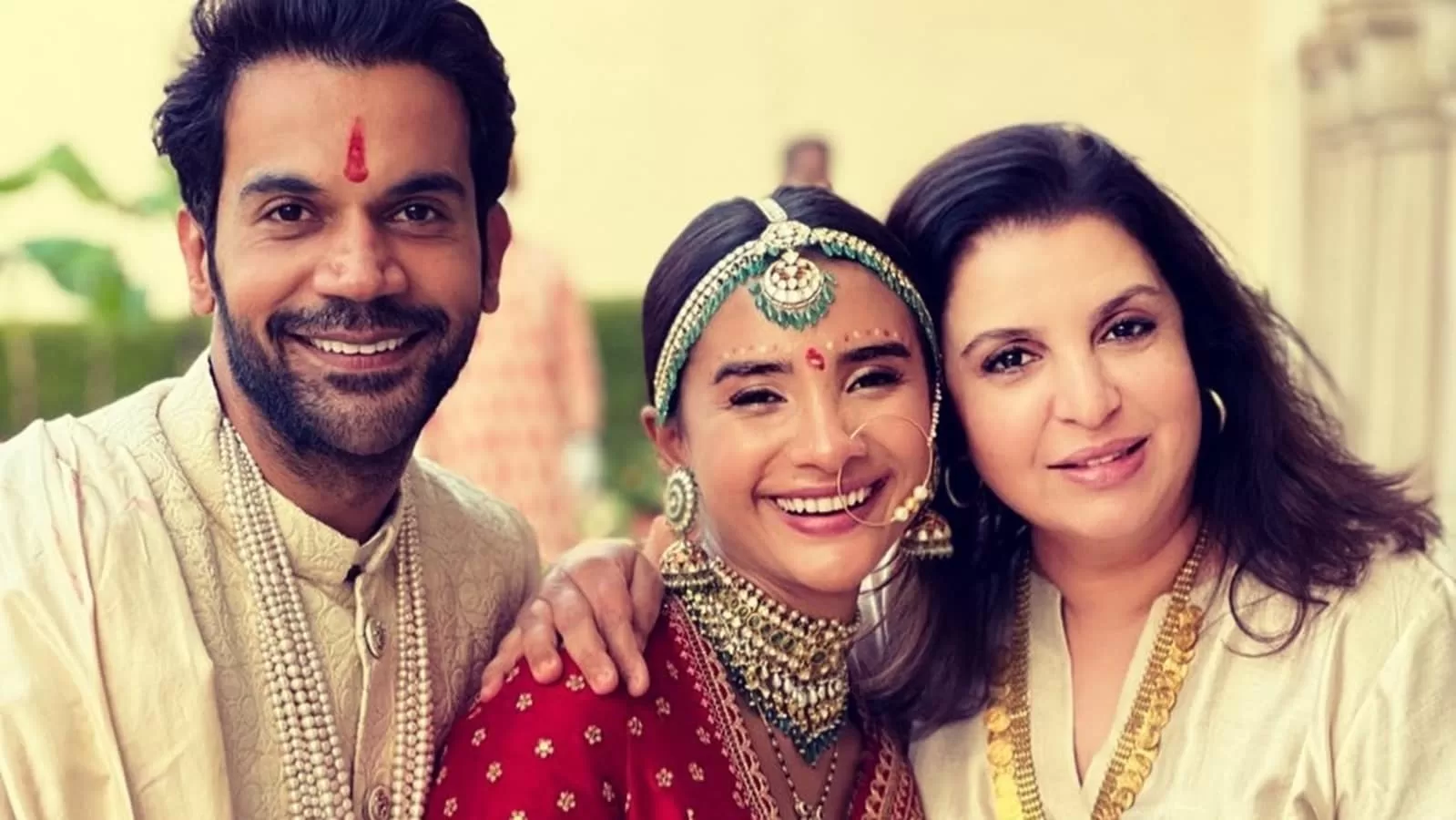 Farah Khan with Rajkumar Rao and Patralekha 