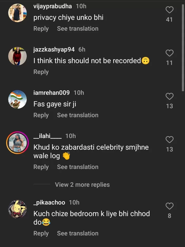 Comments under Farah Khan's post