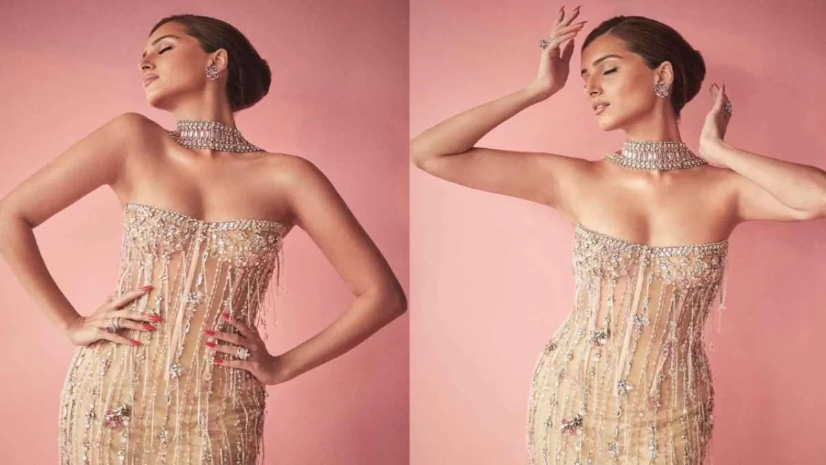 Tara Sutaria Radiates Magic in a Jaw-Dropping, Bedazzled Nude Gown—A Showstopper that Spells Pure Elegance and Glamour!