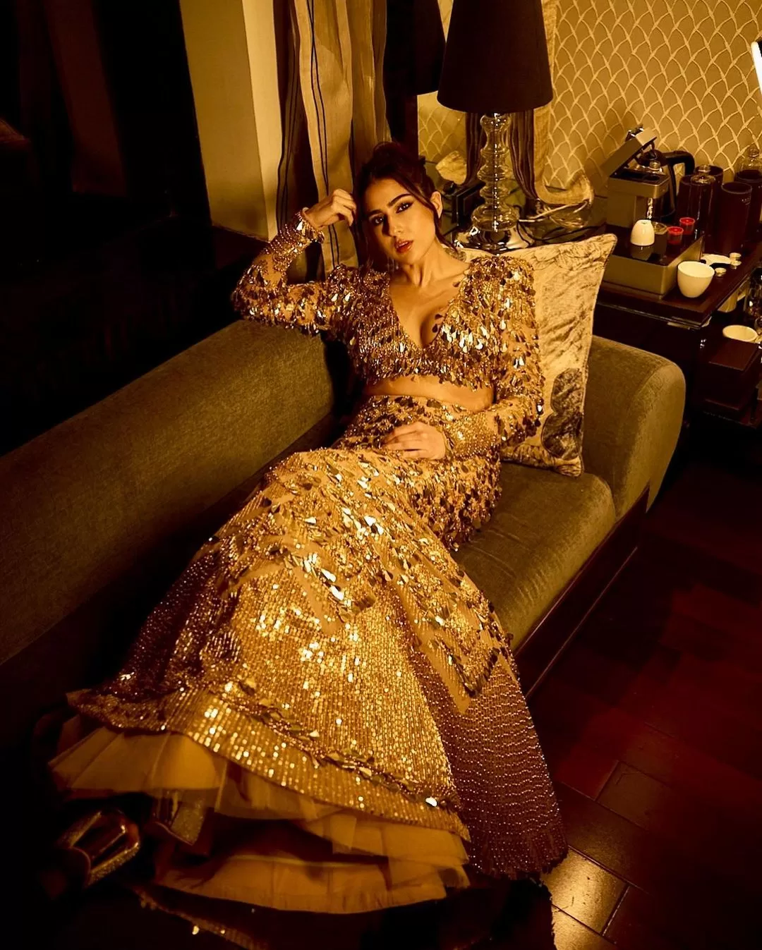 Gorgeous Sara Ali Khan in Golden Attire