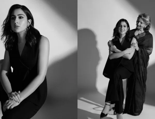 Sara Ali Khan and Sharmila Tagore Steal the Spotlight Twinning In Royal Black Stylish Collaborative For A Fashion Shoot