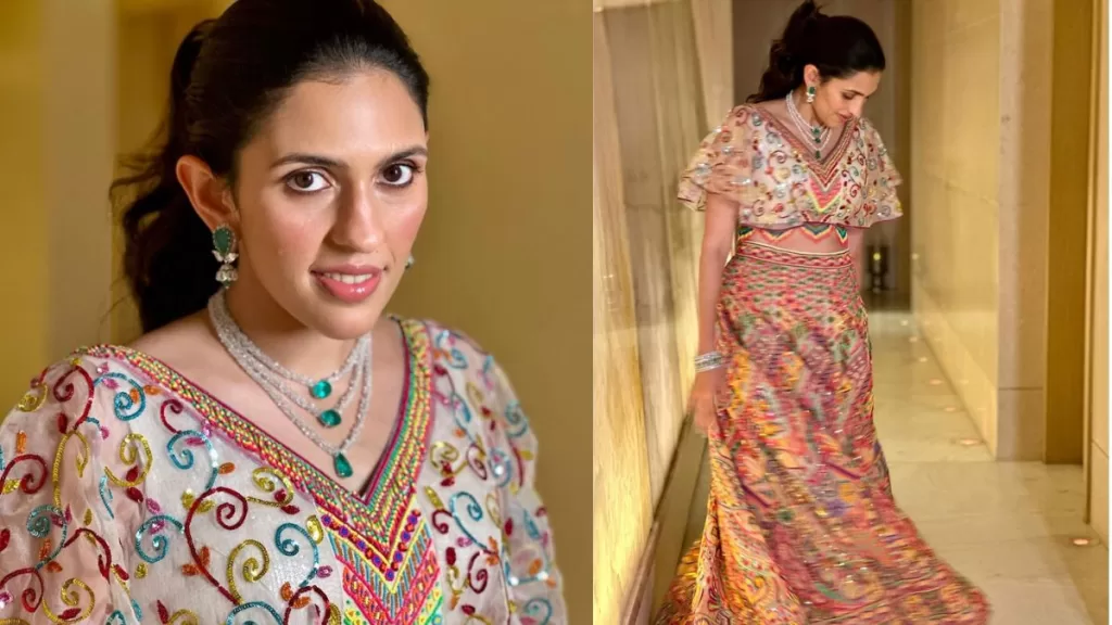 Shloka Mehta Dazzles in Abu Jani Sandeep Khosla's Multicolored Splendor: A Regal Fusion of Tradition and Trend