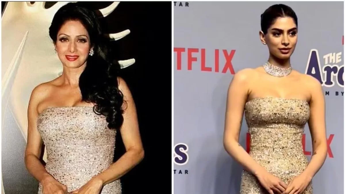 Khushi Kapoor Shines in Mom Sridevi's Golden Gown at 'The Archies' Premiere: A Heartfelt Tribute Unveiled!