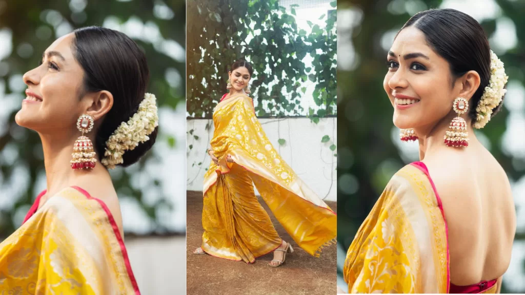 Mrunal Thakur Shines in Ladoo Peela: A Banarasi Silk Spectacle for the Celebration Season!