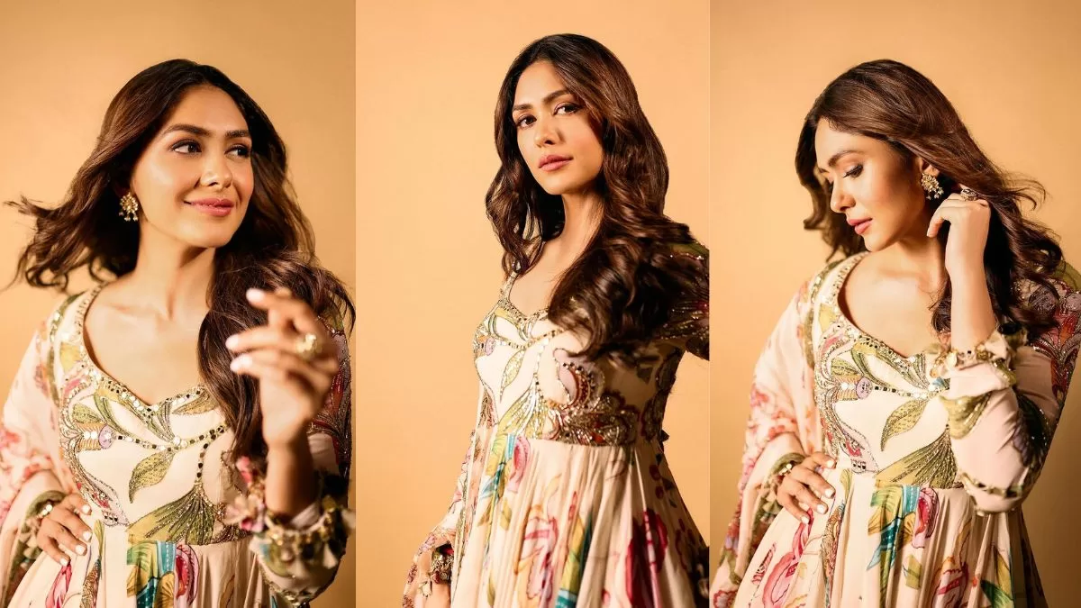 Know How To Liven Up The Festive Fashion With Mrunal Thakur In Pastel Anaarkali Suit