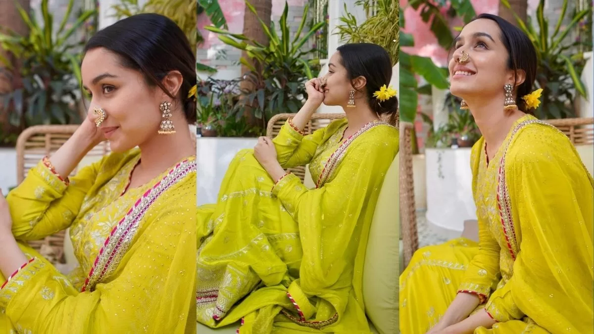 Rocking in Neon: Shraddha Kapoor's Desi Vibes with a Dazzling Anarkali and Elegant Nath!