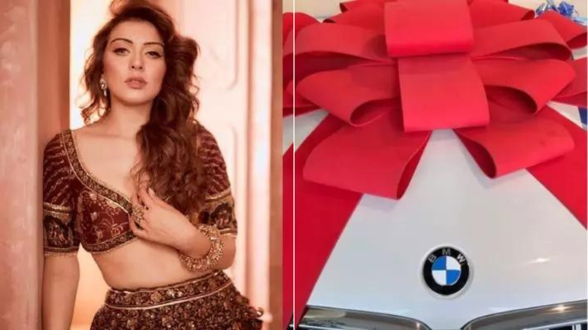 Hansika Motwani welcomes new BMW car