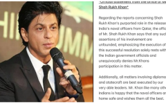 Shah Rukh Khan's manager denies allegations linking the superstar to the release of Indian Navy personnel in Qatar