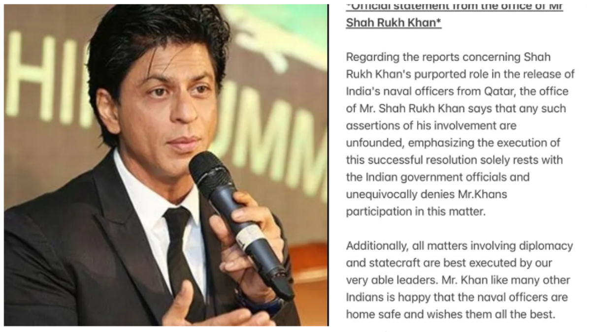 Shah Rukh Khan's manager denies allegations linking the superstar to the release of Indian Navy personnel in Qatar