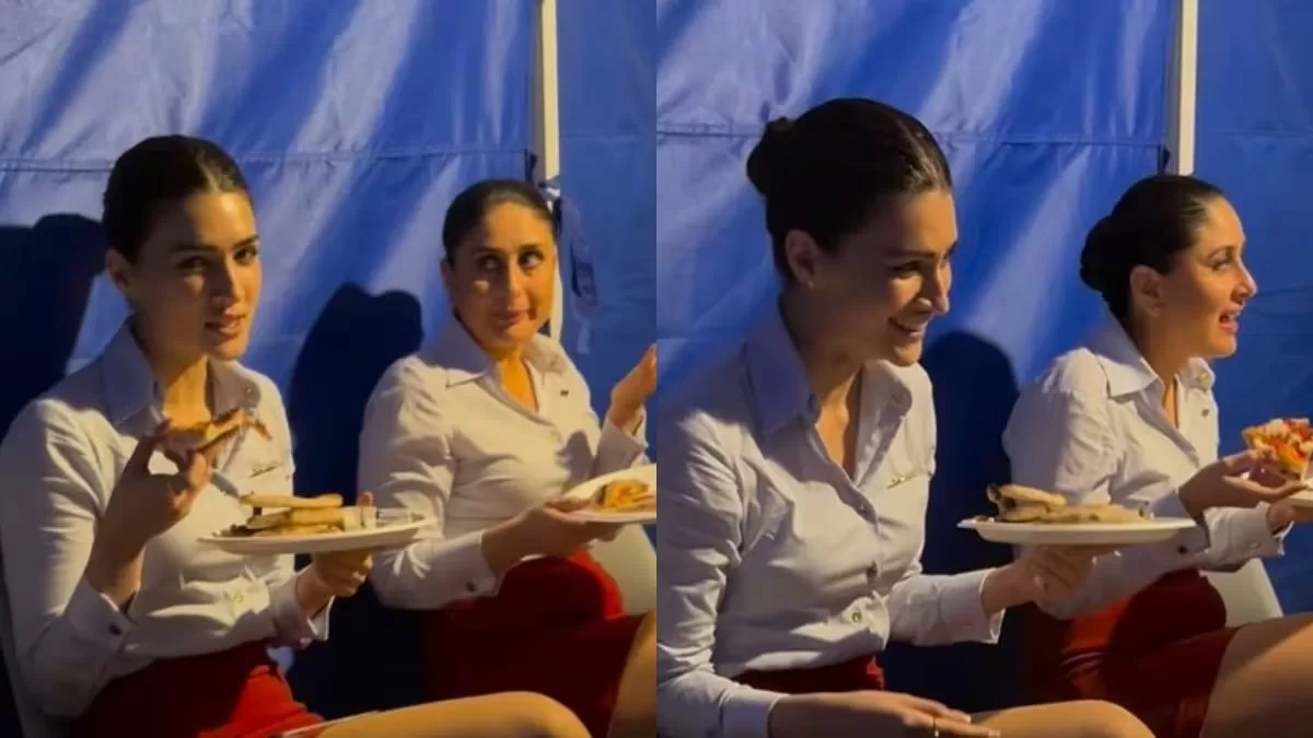 Kareena Kapoor and Kriti Sanon Take Bollywood's Love for Pizza to New Heights on 'Crew' Set