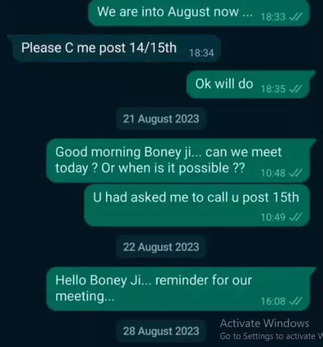 whatsaap chat reveals about the issue