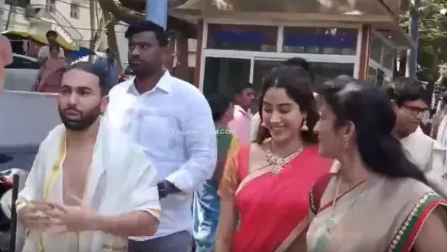 Janhvi Kapoor and orry in traditional outfit