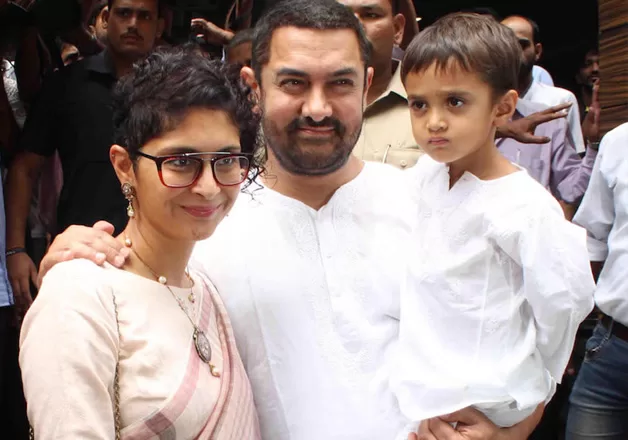 kiran Rao and Aamir Khan with their Son
