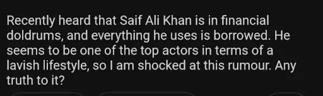 reddit user wrote about saif ali khan being bankrupt